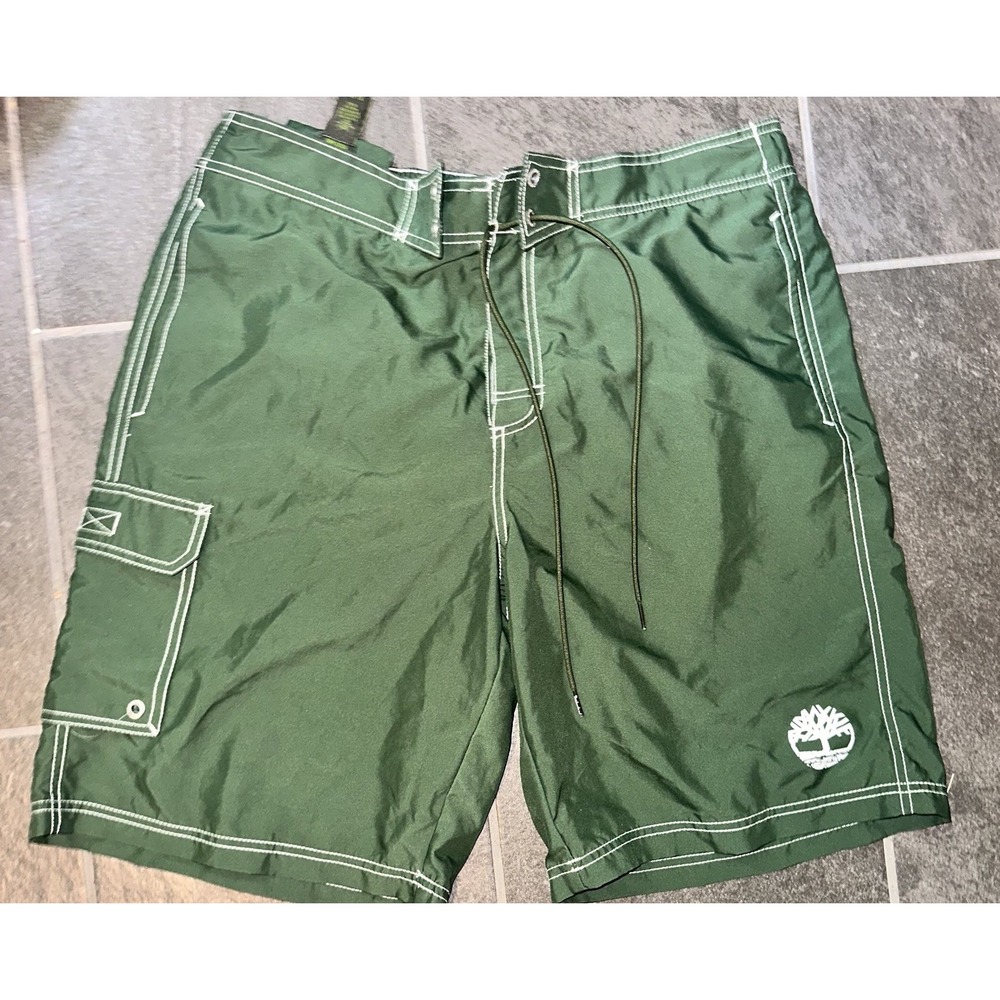 Vintage Men's Timberland Army Green Swim Trunks Size XL